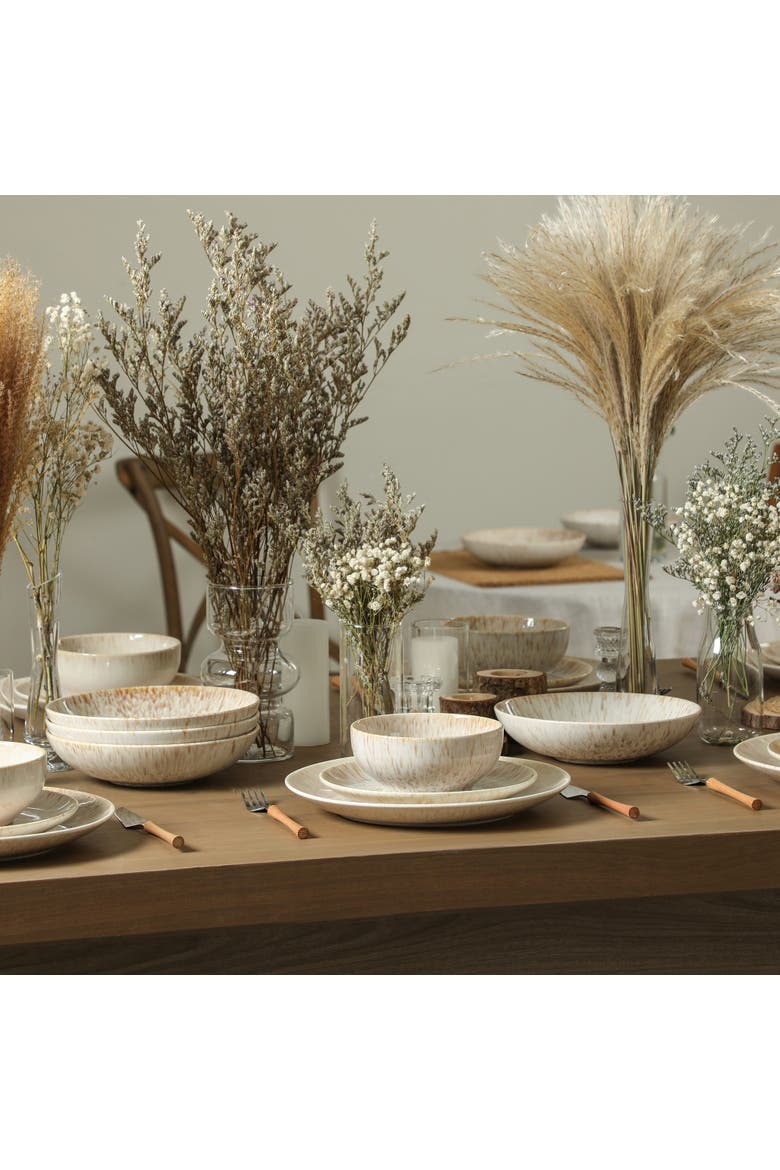 Riley 32-Piece Dinnerware Set Stoneware, Service for 8, Alternate, color, Sand