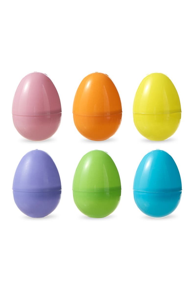 Glitzhome 90PK 2.25"H Easter Plastic Fillable Eggs in 6 Colors, 15 of Each, Main, color, Blue