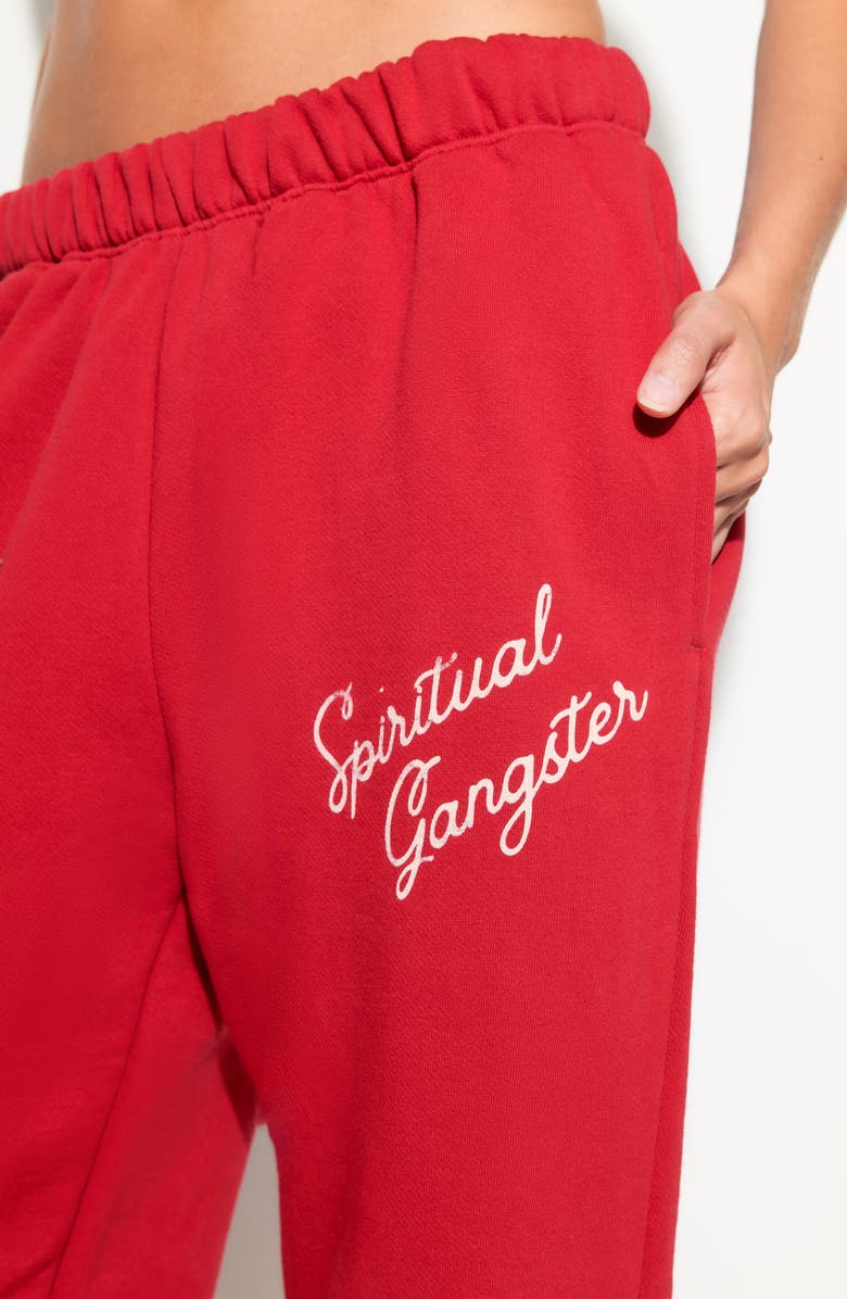 Spiritual Gangster Insignia Portia Cotton Sweatpants, Alternate, color, Red Heart