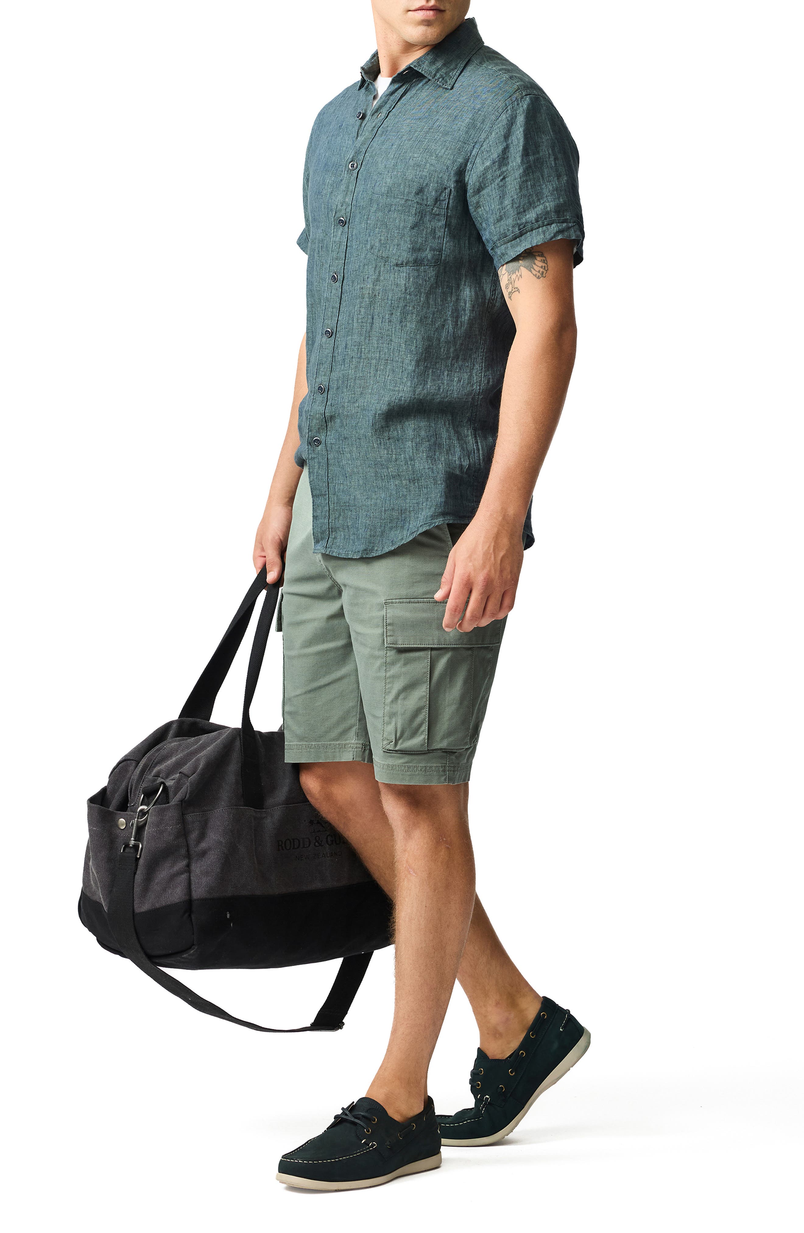 Мужские рубашки Rodd & Gunn Palm Beach Sports Fit Short Sleeve Linen Button-Up Shirt — фото 7