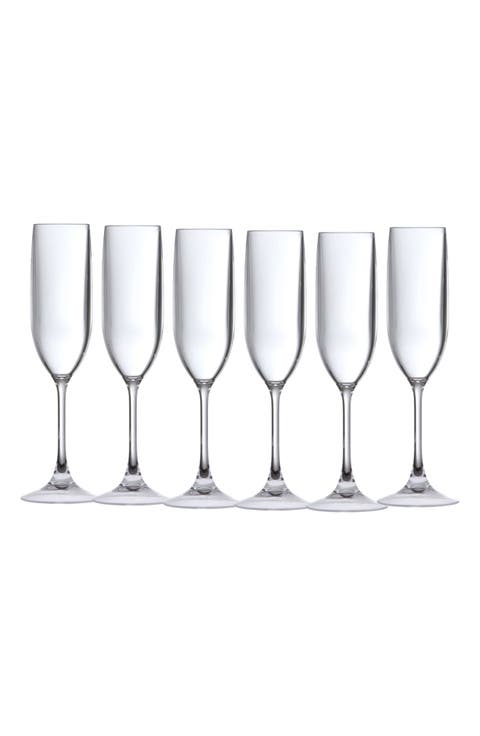 Set of 6 Outdoor Champagne Flutes