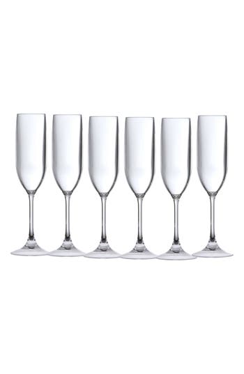 Fortessa Set Of 6 Outdoor Champagne Flutes In Transparent