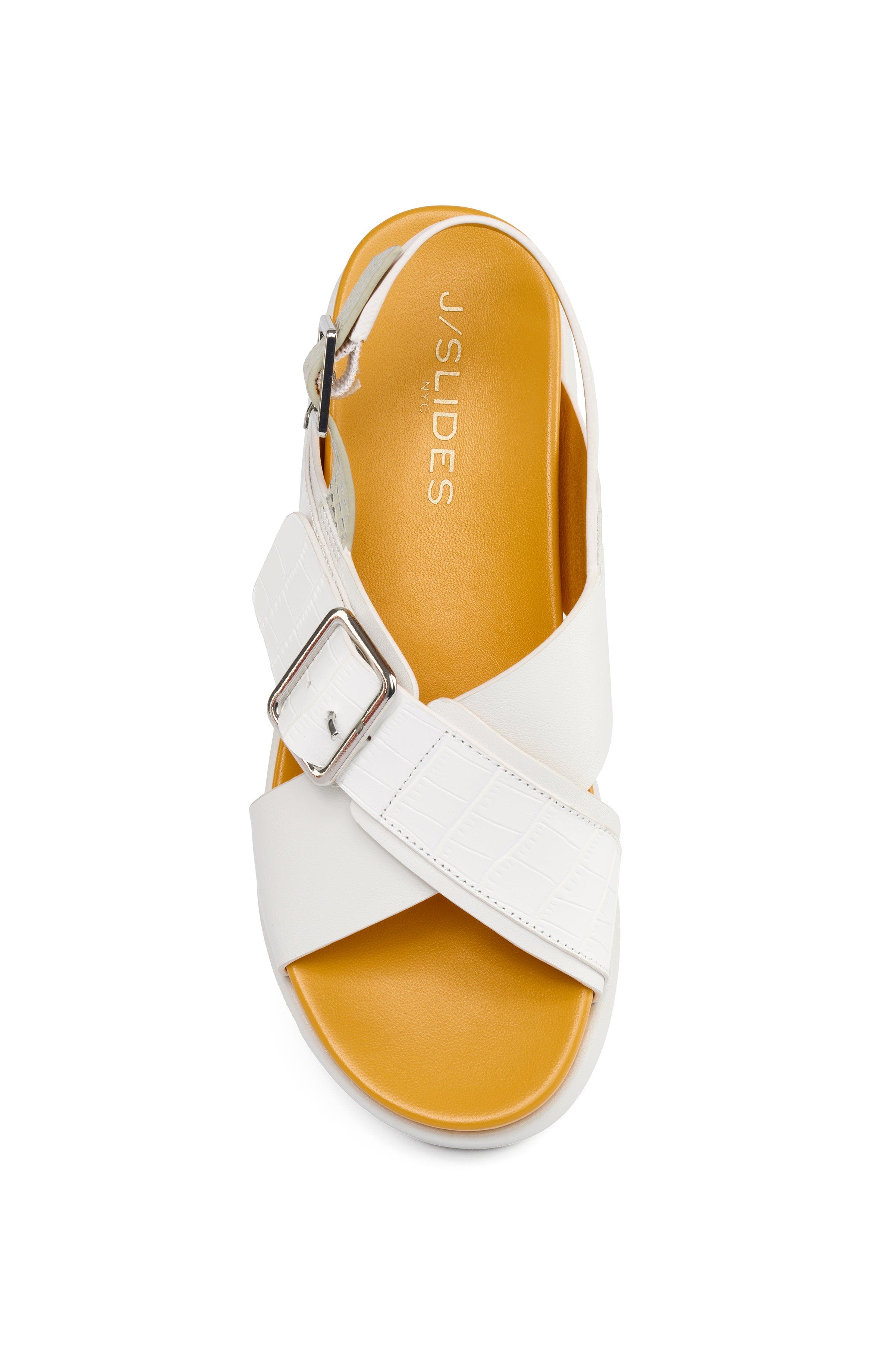 Bin Leather Cross Strap Platform Sandal, Alternate, color, White-Combo