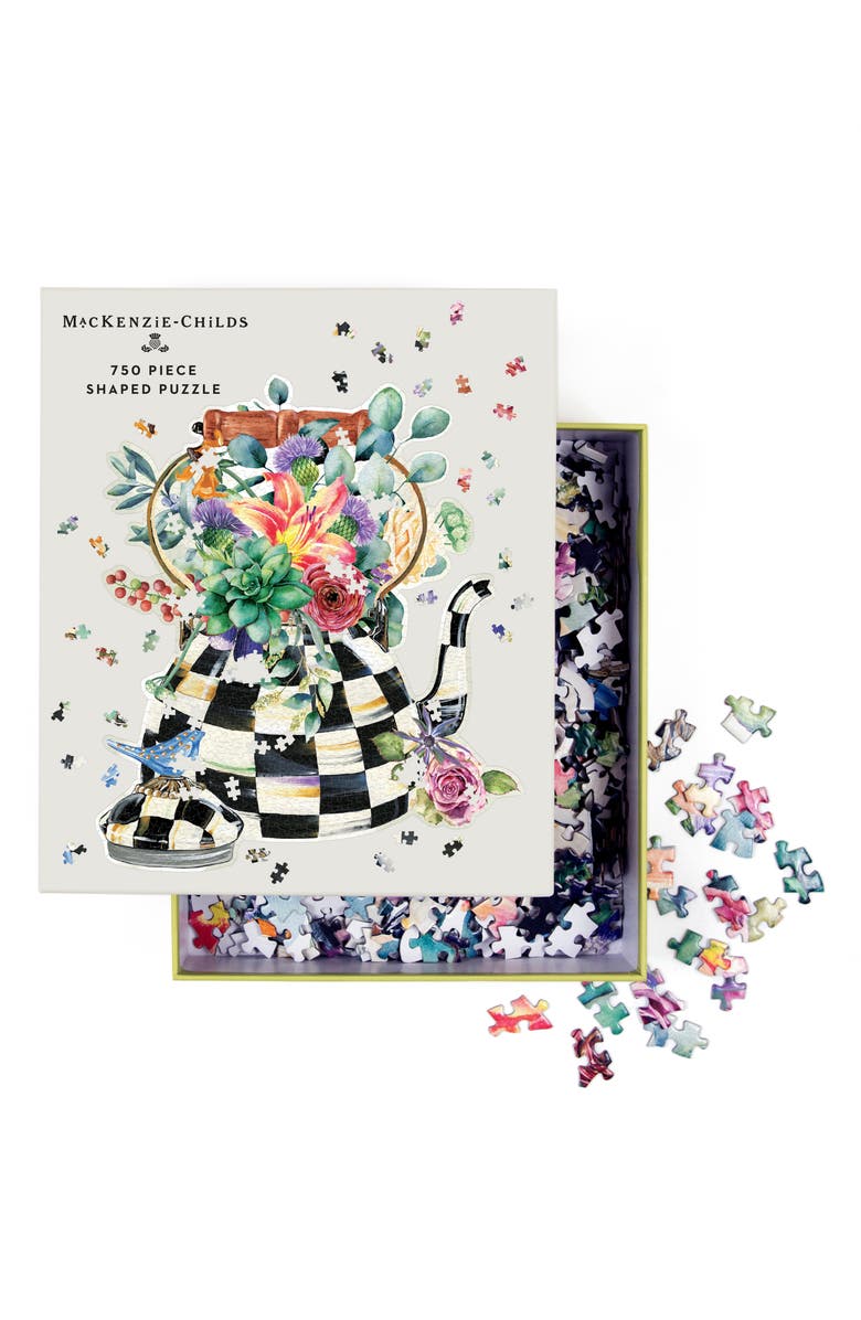 galison MacKenzie-Childs Blooming Kettle 750-Piece Shaped Puzzle, Alternate, color, 