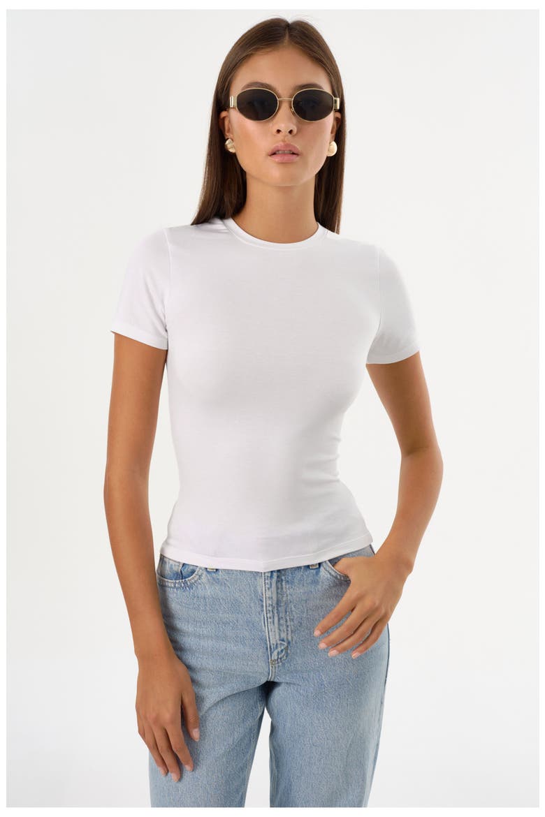 Moa | Jersey Crew Neck Tee, Main, color, White