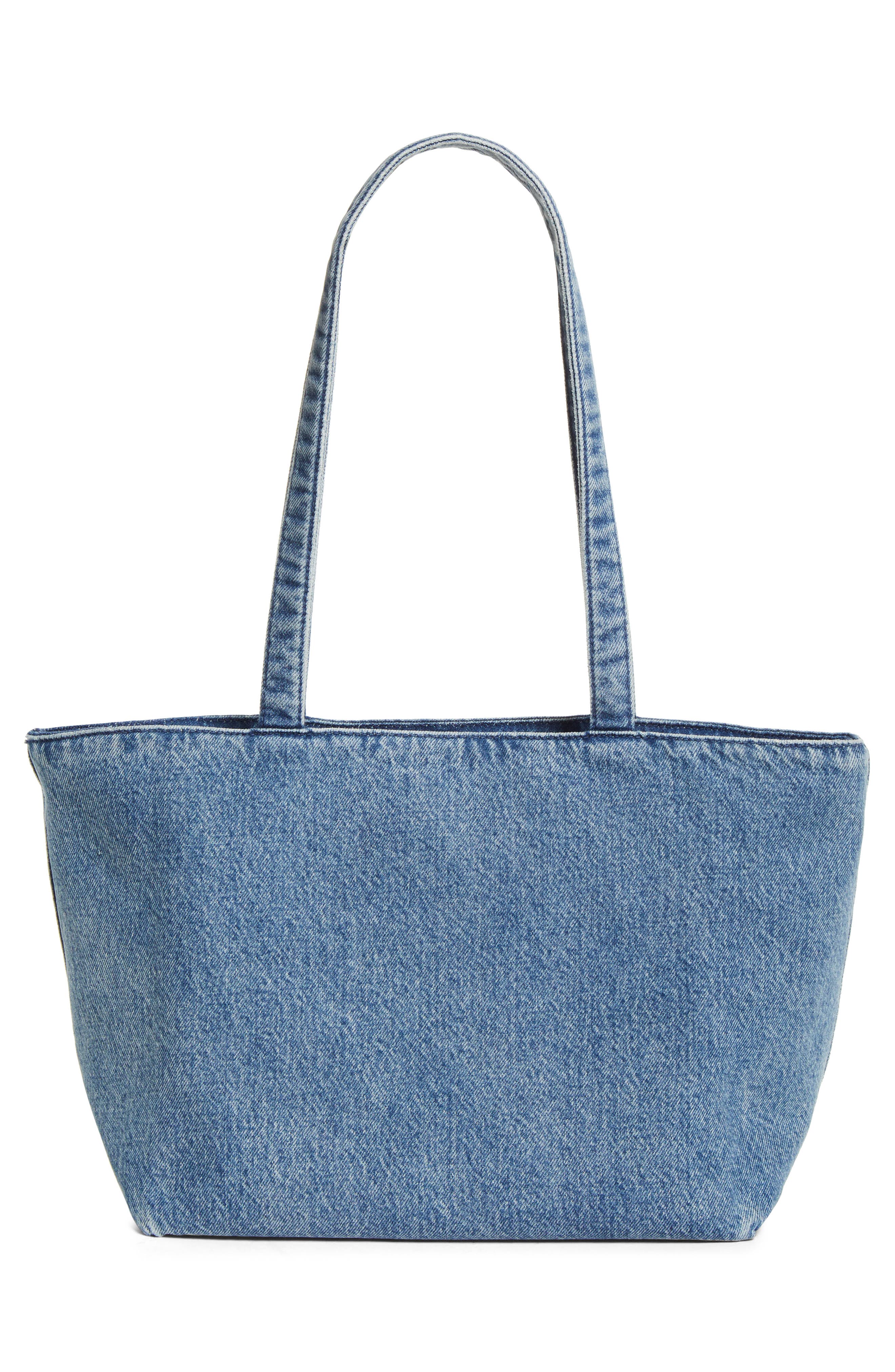 Alexander Wang Medium Punch Denim Tote, Alternate, color, Vintage Medium Indigo