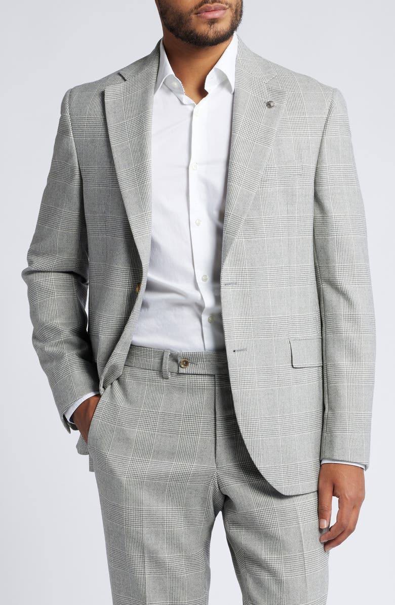 Jack Victor Mason Plaid Wool Suit, Alternate, color, Light Grey