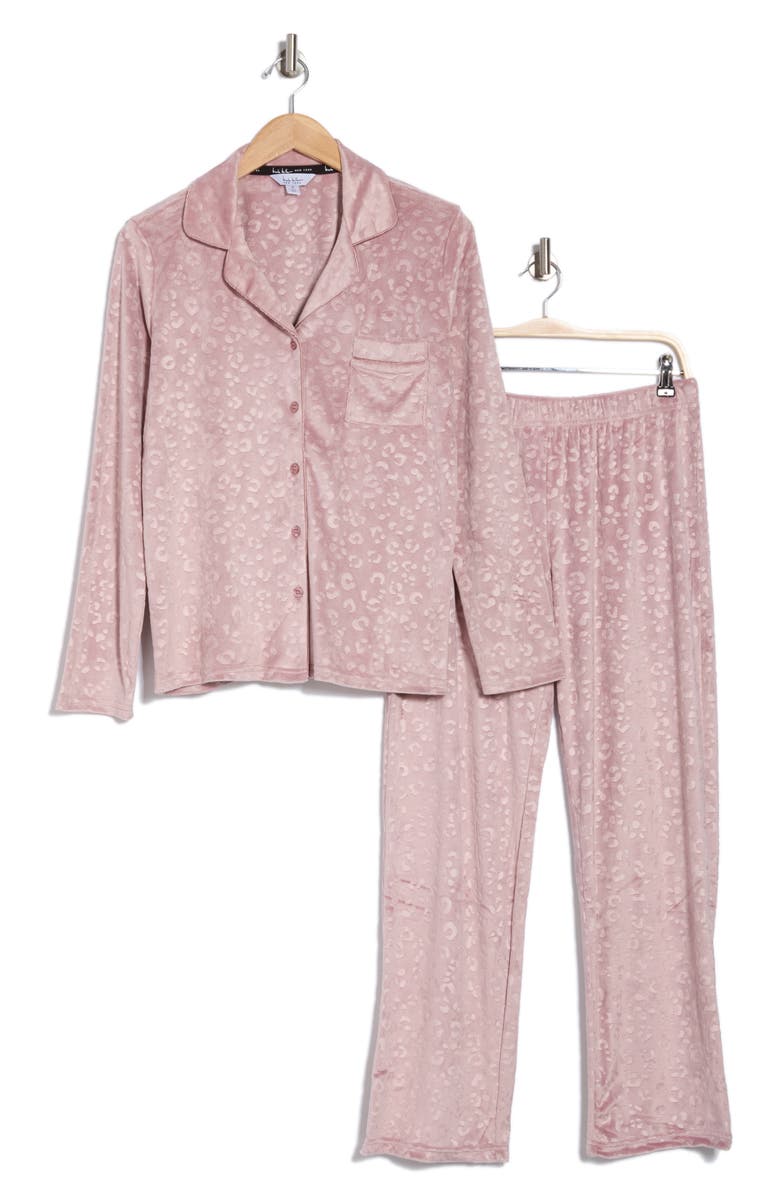Nicole Miller Gemini Embossed Velour Pajamas, Alternate, color,