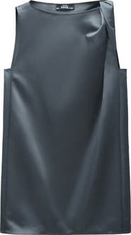 MANGO Sleeveless Satin Shift Dress