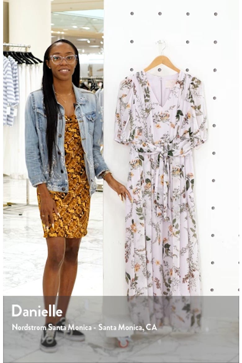 Phoebe Floral Puff Sleeve Chiffon Maxi Dress video