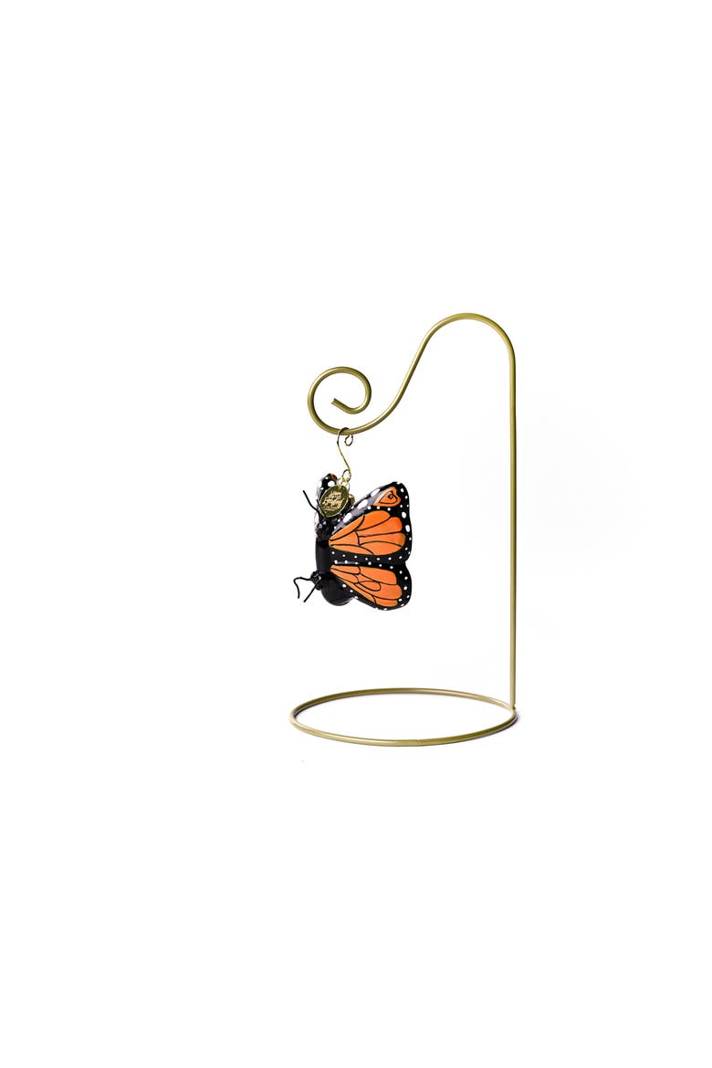 Monarch Shaped Ornament with Gold Stand, Main, color, Orange