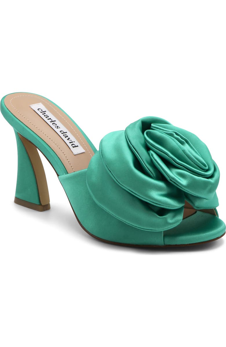 Charles David Kimchi Floral Satin Sandal, Main, color, Spring Green