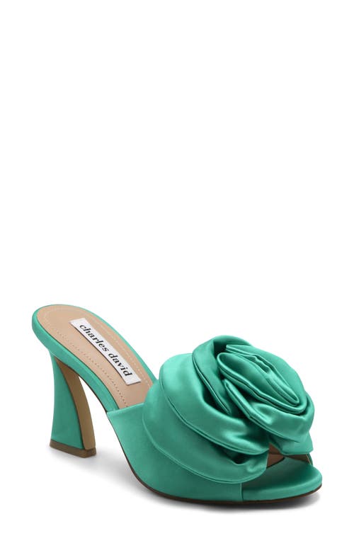 Charles David Kimchi Floral Satin Sandal In Spring Green