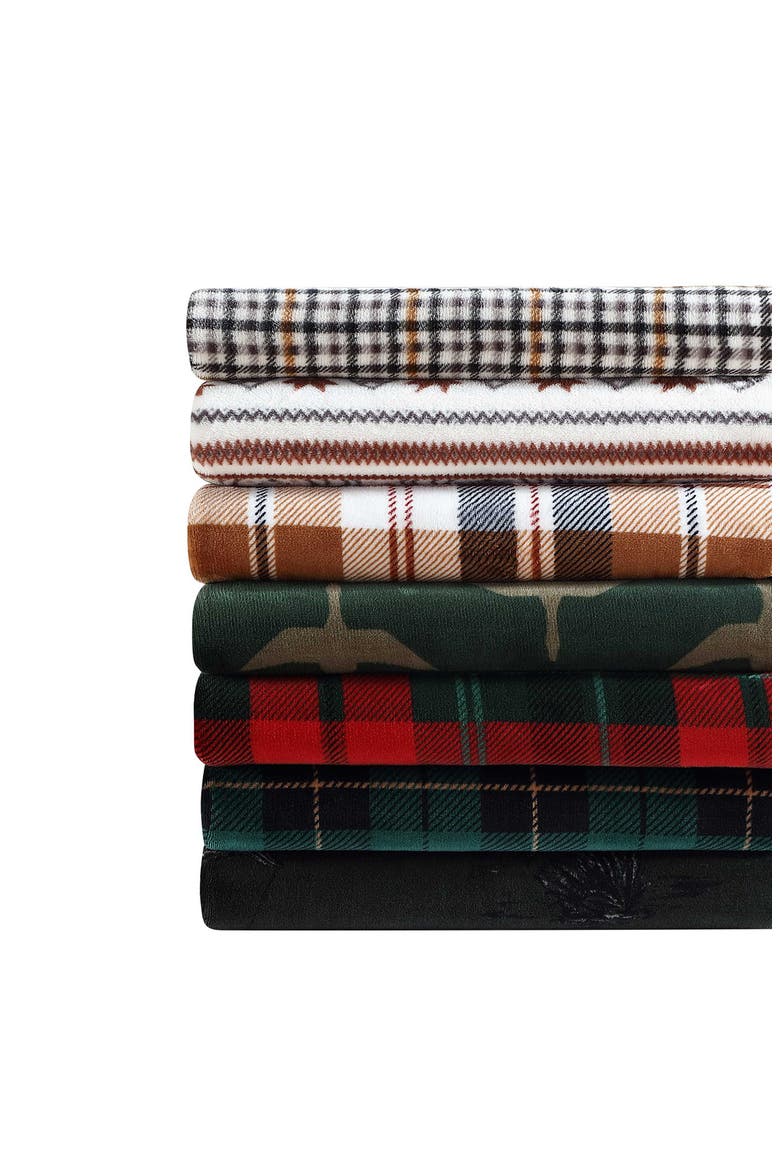Flying Fish Reversible Flannel Blanket, Alternate, color, BLACK MULTI