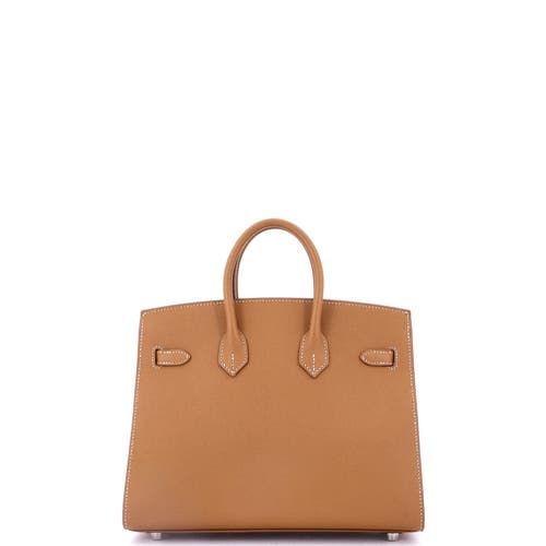 Pre-owned Hermes  Hermes Birkin Sellier Bag Brown Epsom With Palladium Hardware 25 In Gold