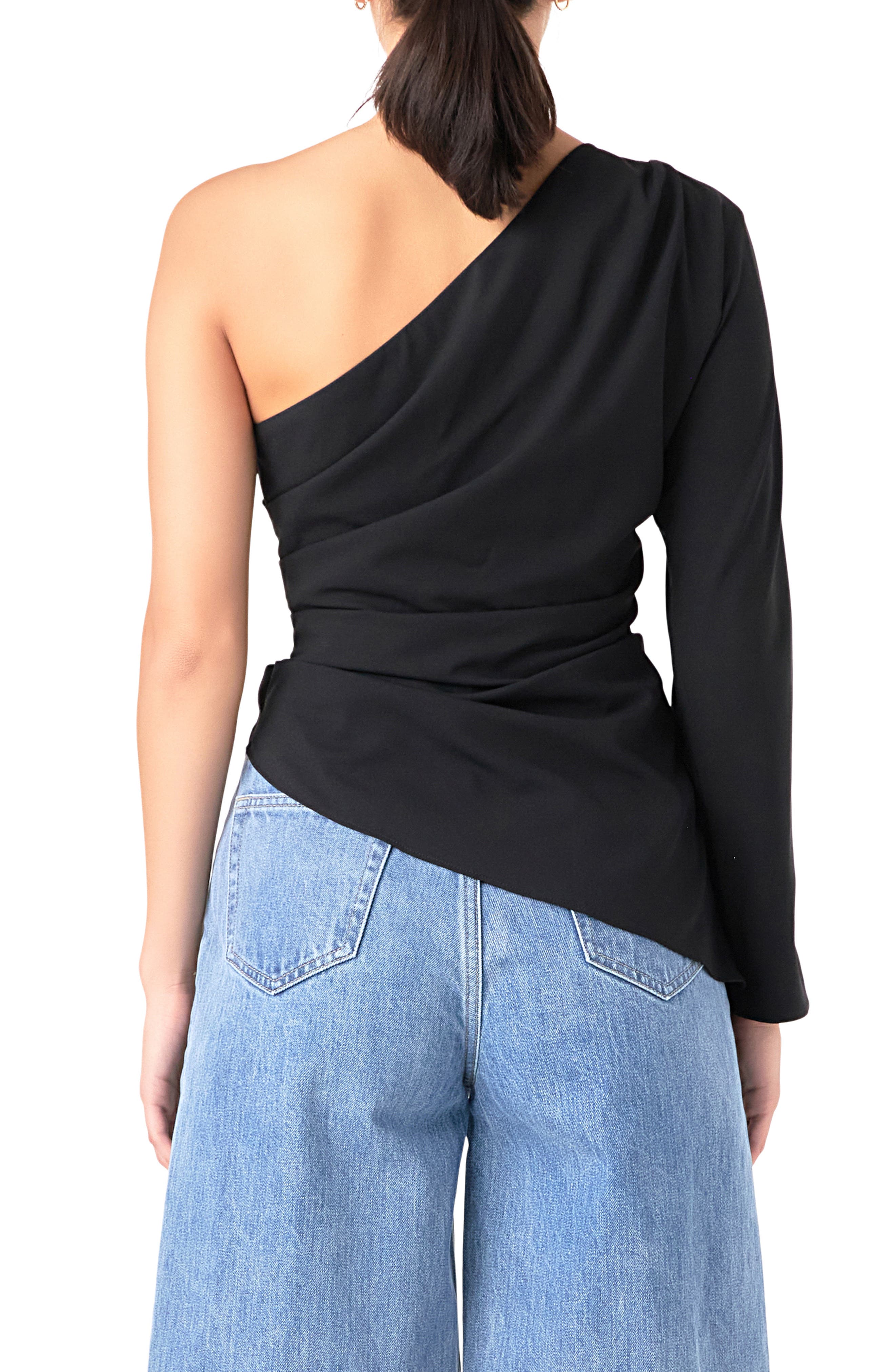 Gathered One-Shoulder Asymmetric Top - image 2