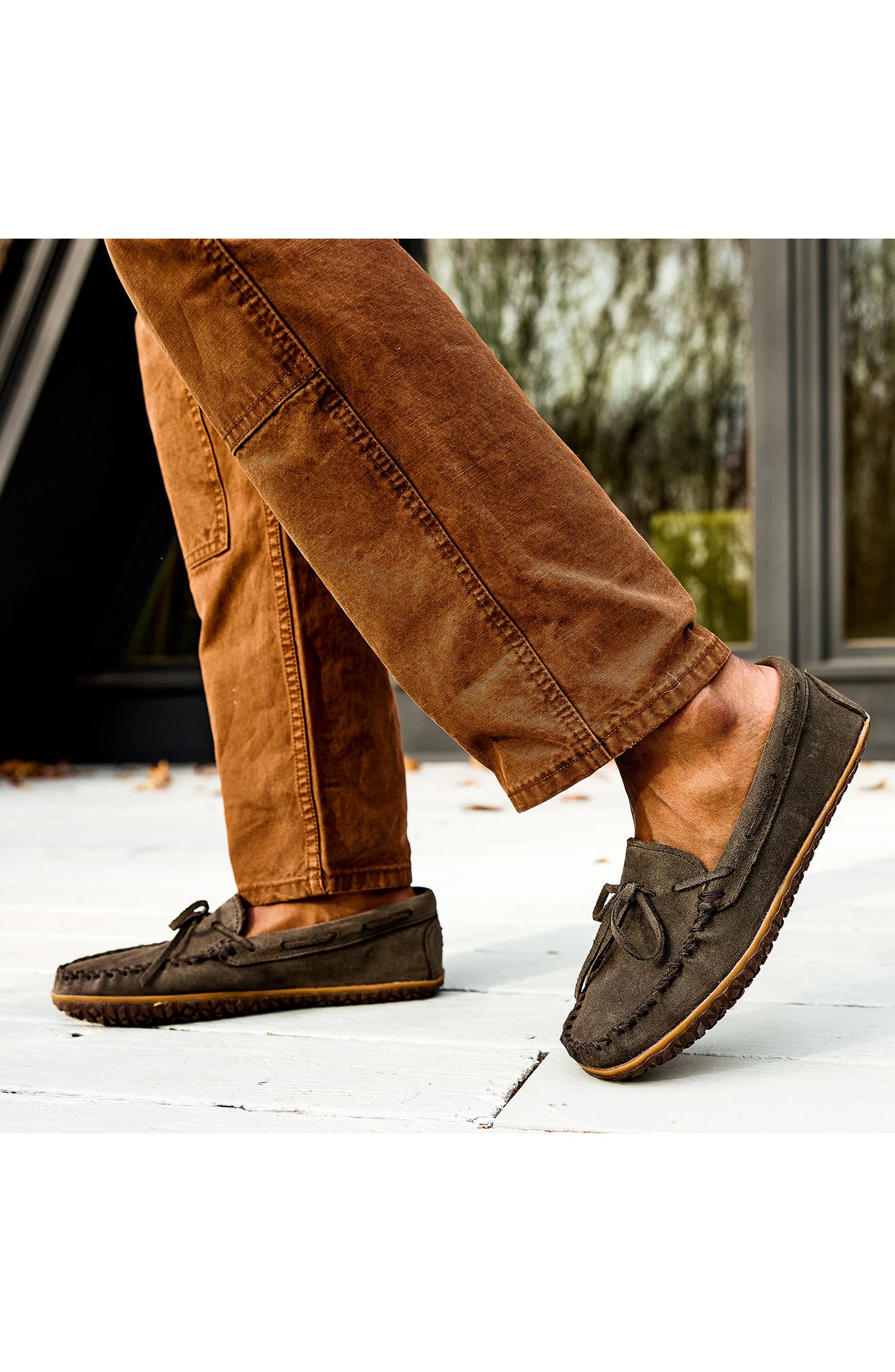 Minnetonka Tie Tread Loafer, Alternate, color, Grey Ruff