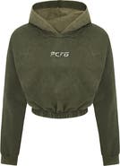 PCFG Cotton Acid Washed Crop Hoodie