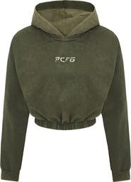 PCFG Cotton Acid Washed Crop Hoodie