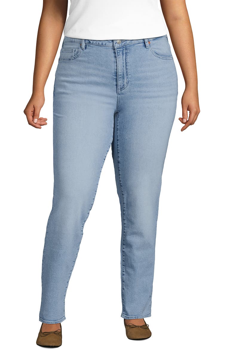 Lands' End Plus Size Denim Mid Rise Boyfriend Jeans, Main, color, 