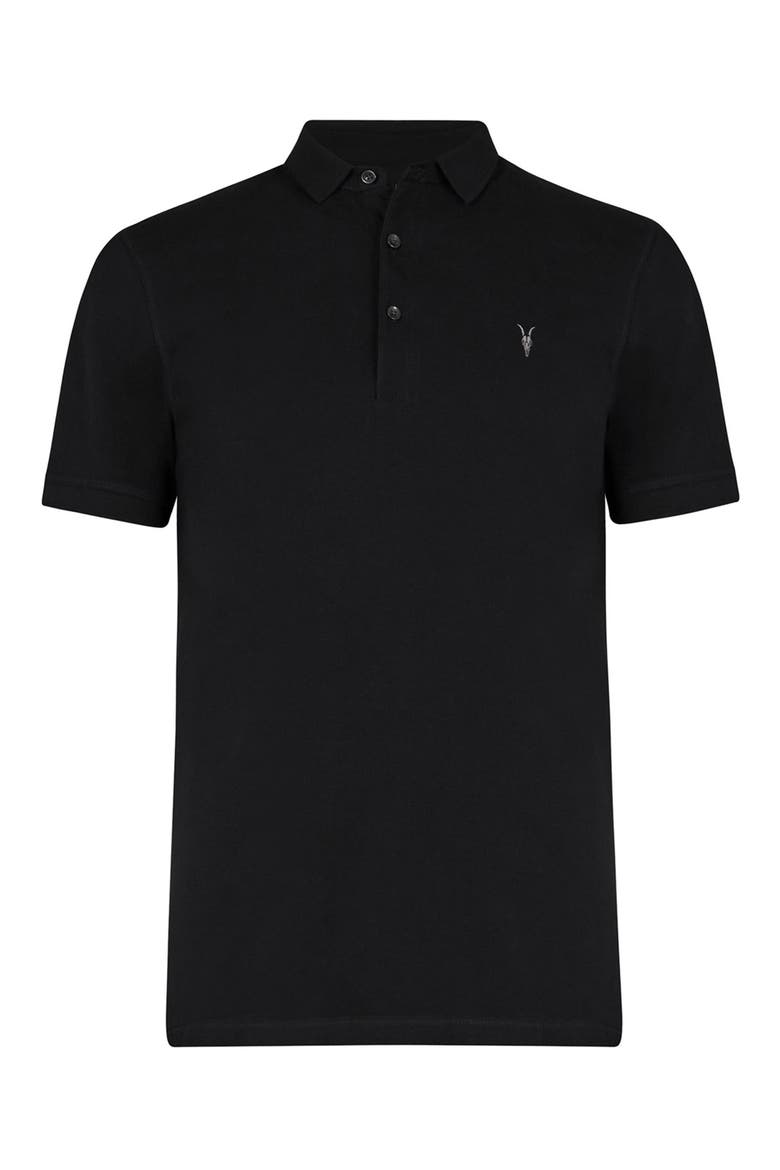 Reform Cotton Piqué Polo, Alternate, color, BLACK