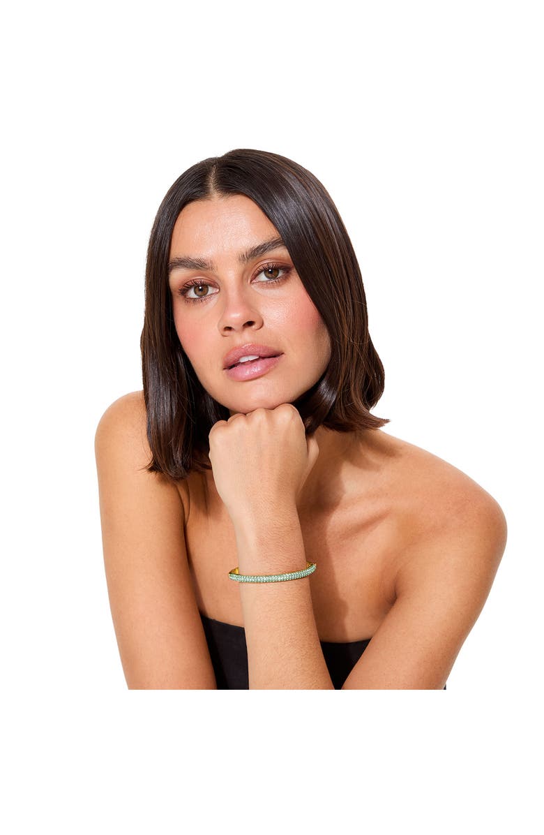 Kurt Geiger London Pavé Crystal Dome Bangle, Alternate, color, Green