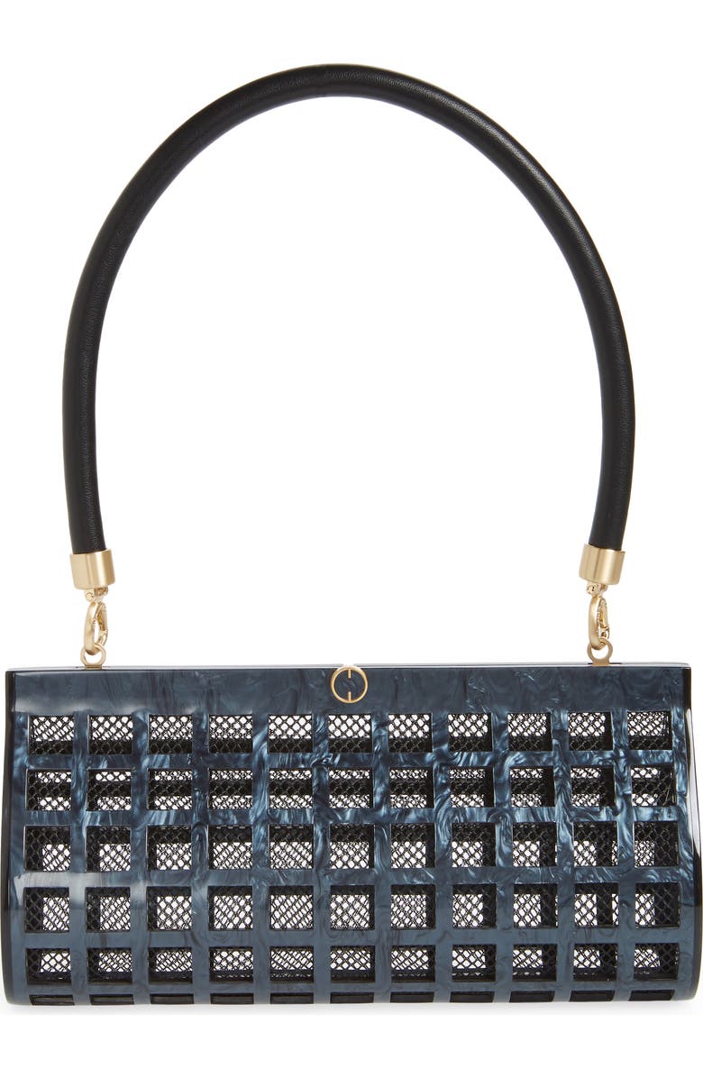 Cult Gaia Alana Grid & Mesh Handbag, Main, color,