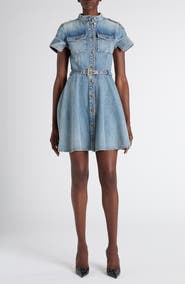 McQueen Belted Denim Dress