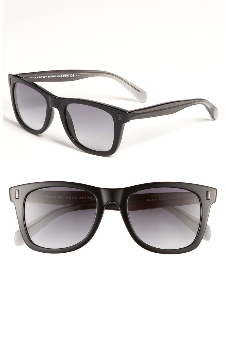 51mm Retro Sunglasses, Main, color, BLACK/ GREY/ GREY