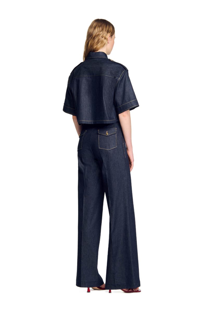 SANDRO Denim shirt, Alternate, color, 