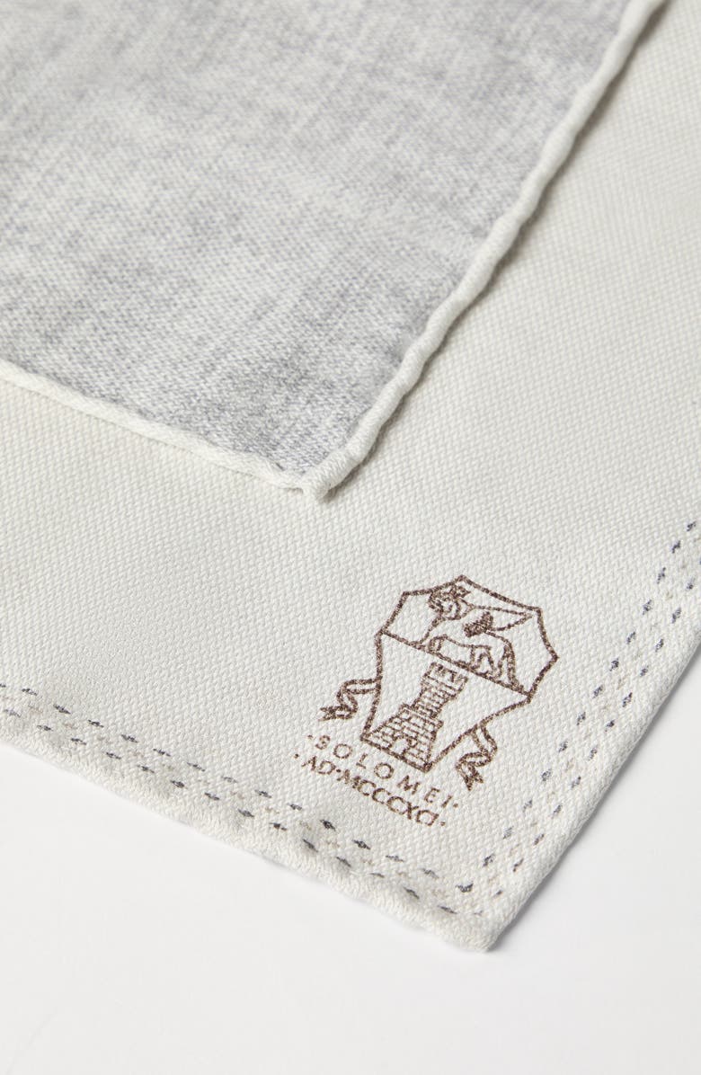 Brunello Cucinelli Silk pocket square, Alternate, color, Butter