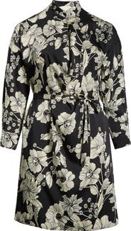 MELLODAY Floral Tie Belt Long Sleeve Dress