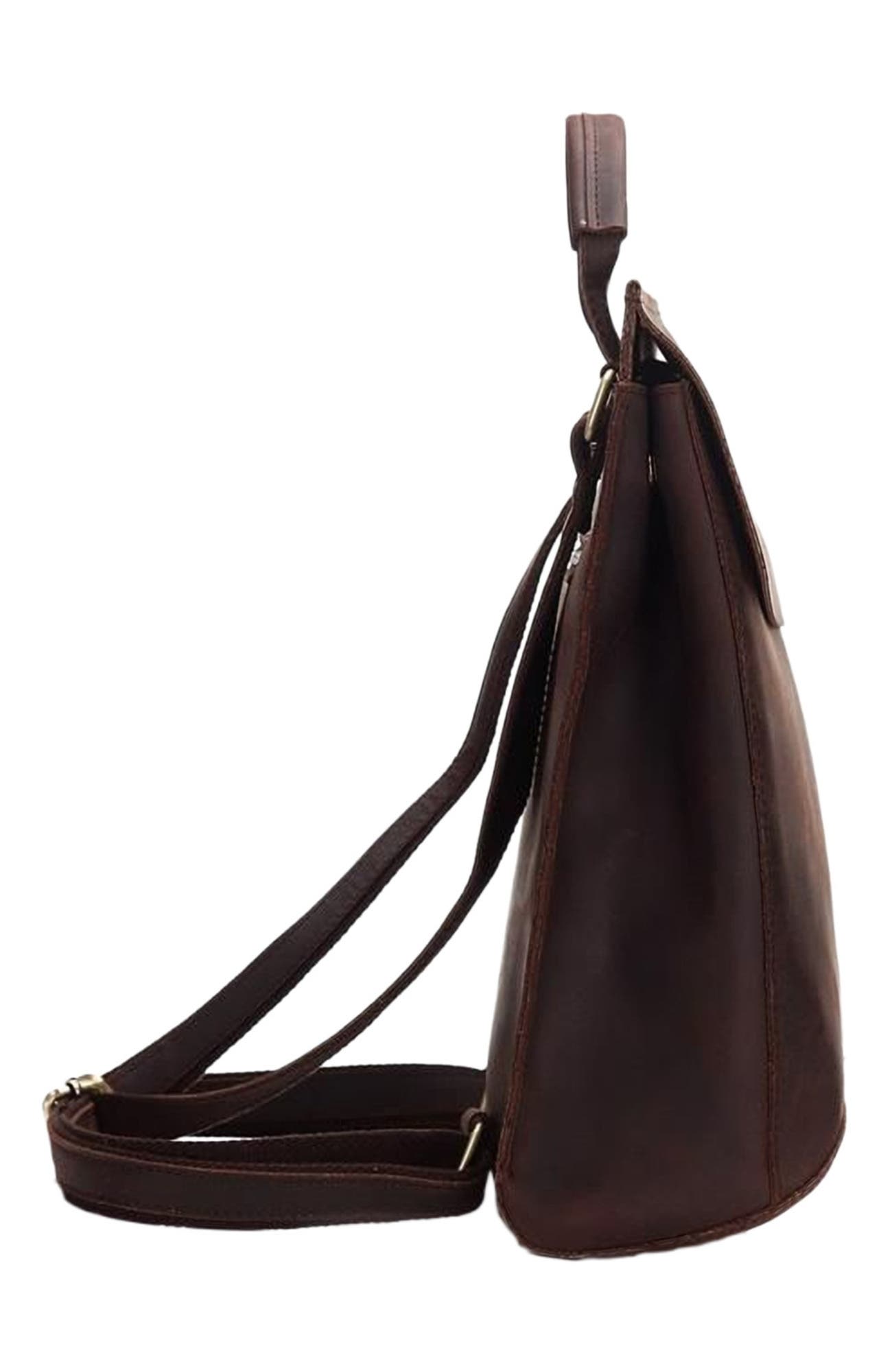 STEEL HORSE LEATHER The Gyda Backpack | Vintage Leather Travel Backpack, Alternate, color, Dark Brown