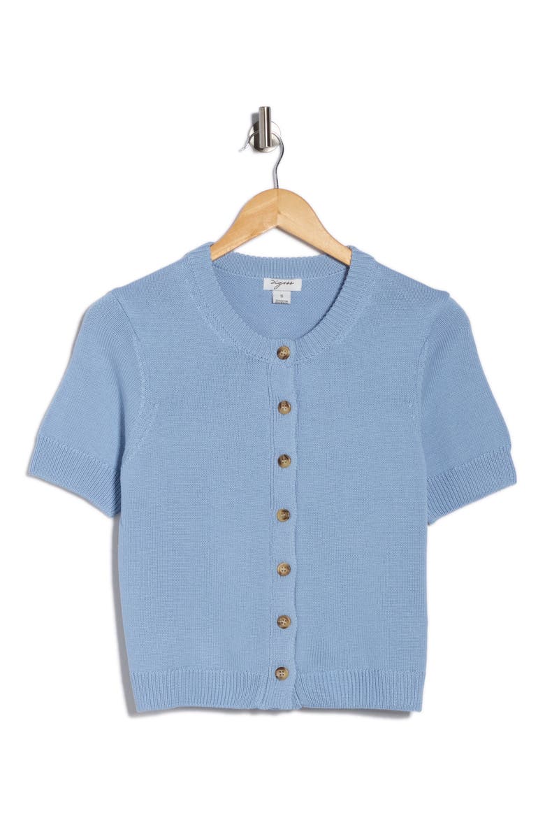 Button Front Cardigan, Alternate, color, BABY BLUE
