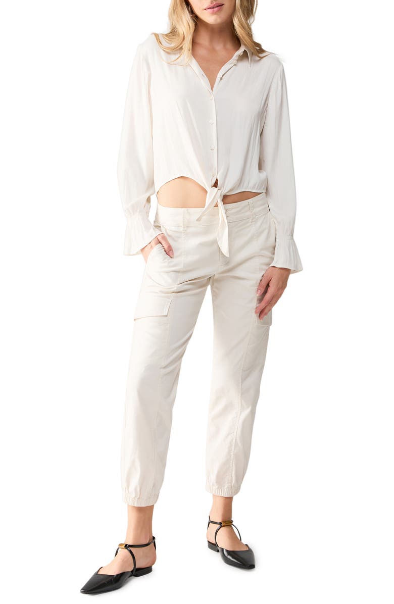 Sanctuary Girl Talk Tie Front Shirt, Alternate, color,