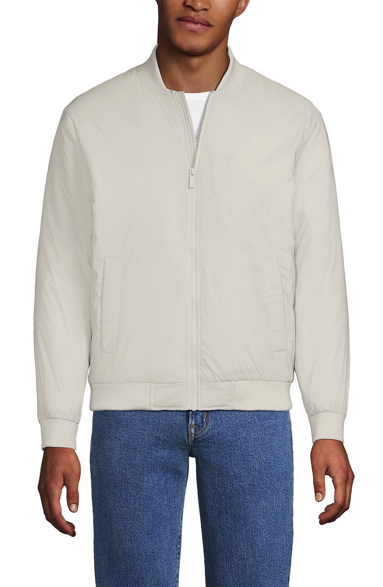 Lands' End WanderFree Insulated Bomber Jacket, Main, color, Light Stone