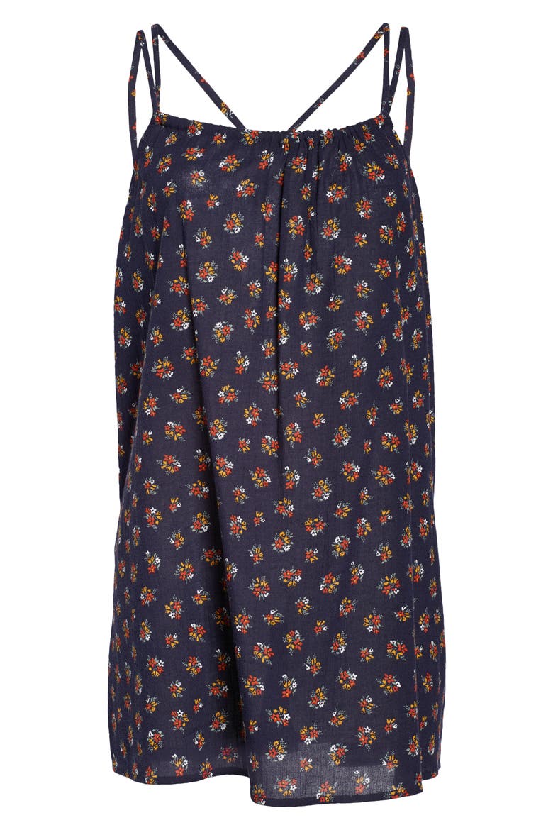 Tie-Back Cover-Up Minidress, Alternate, color, ENIKO FLORAL NIGHT VISION