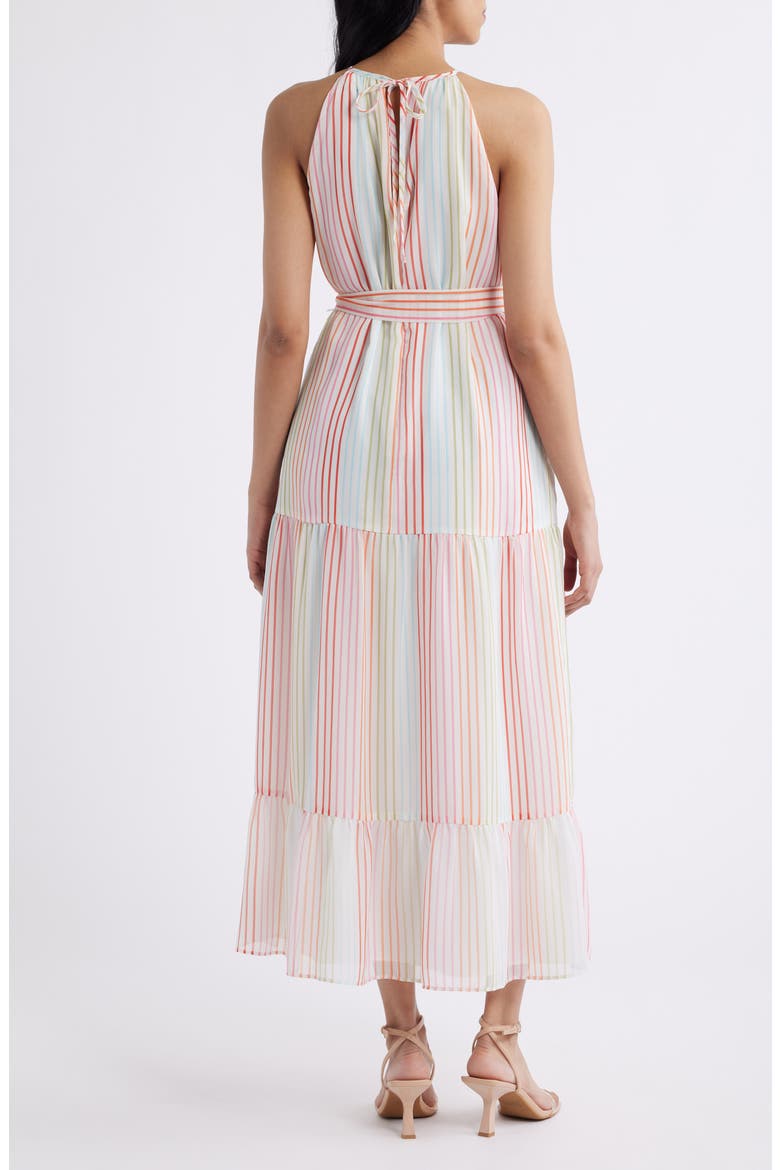 Stripe Sleeveless Midi Dress, Alternate, color, IVORY MULTI