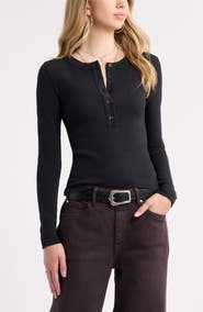 Treasure & Bond Heavy Rib Long Sleeve Henley