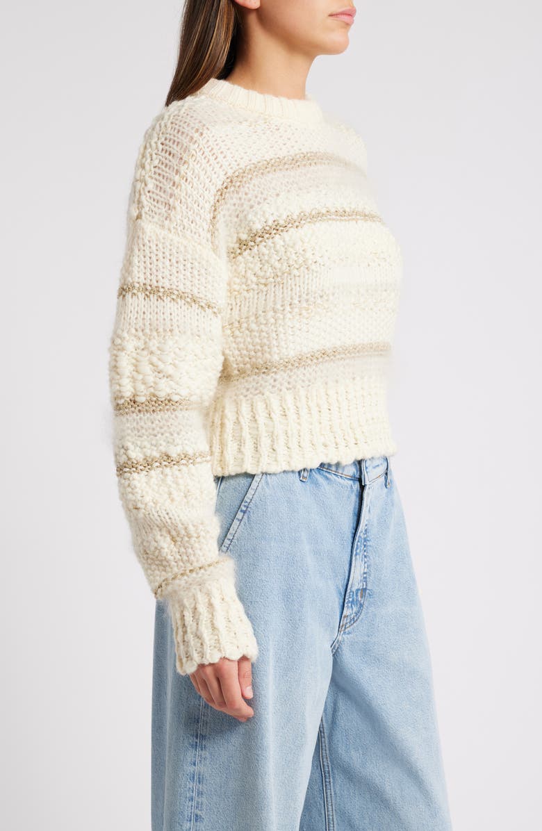 FRAME Texture Stripe Sweater, Alternate, color, Cream Multi