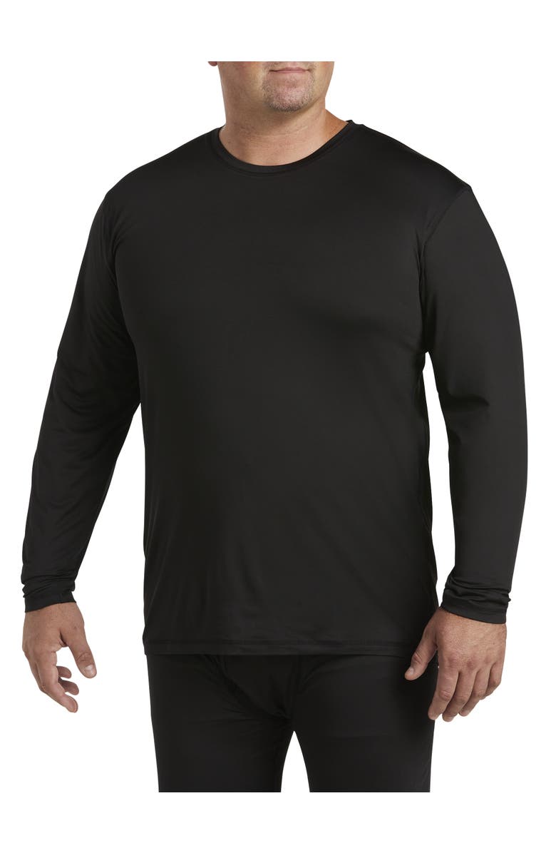 Harbor Bay by DXL Big & Tall Midweight Thermal Weather Level 2 Performance Thermal T-Shirt, Main, color, Black