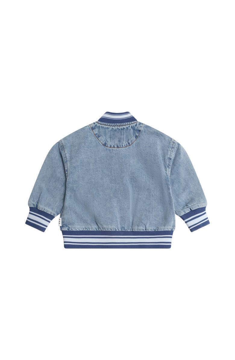 Huxbaby Dreamy Denim Varsity Bomber, Alternate, color, Fw25