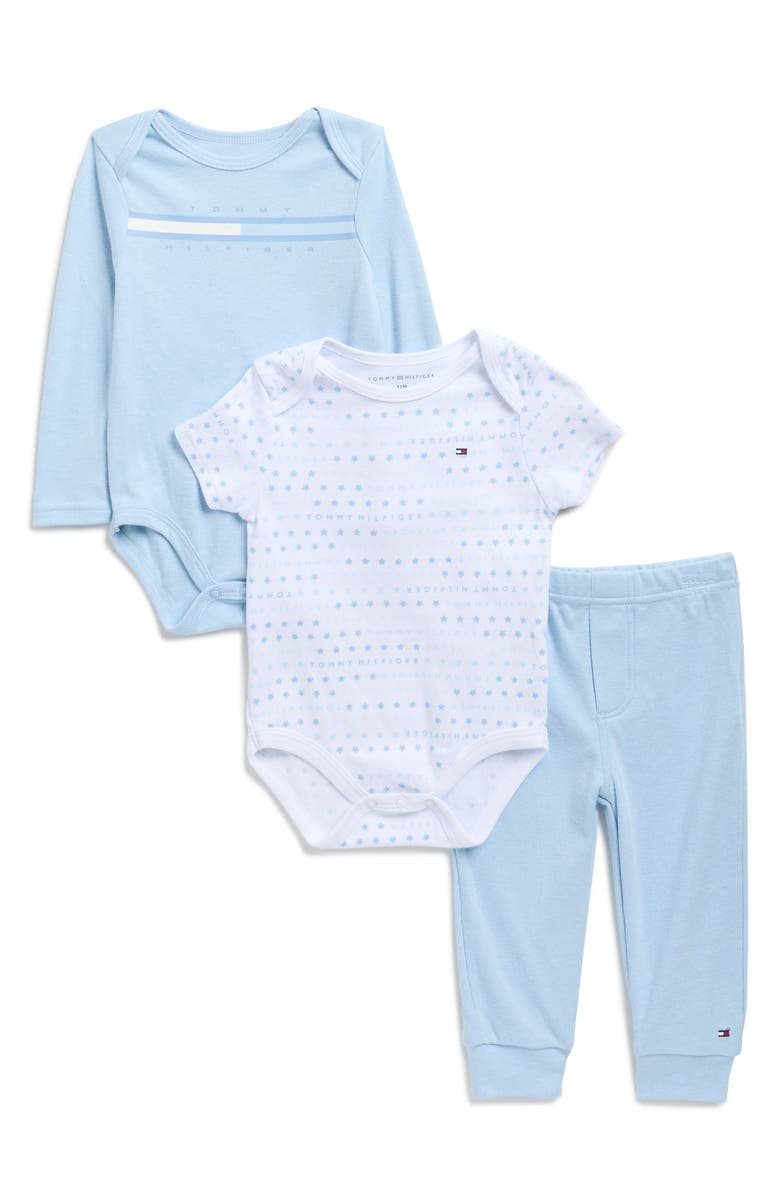 Tommy Hilfiger Assorted Bodysuits & Joggers Set, Main, color, Blue Multi