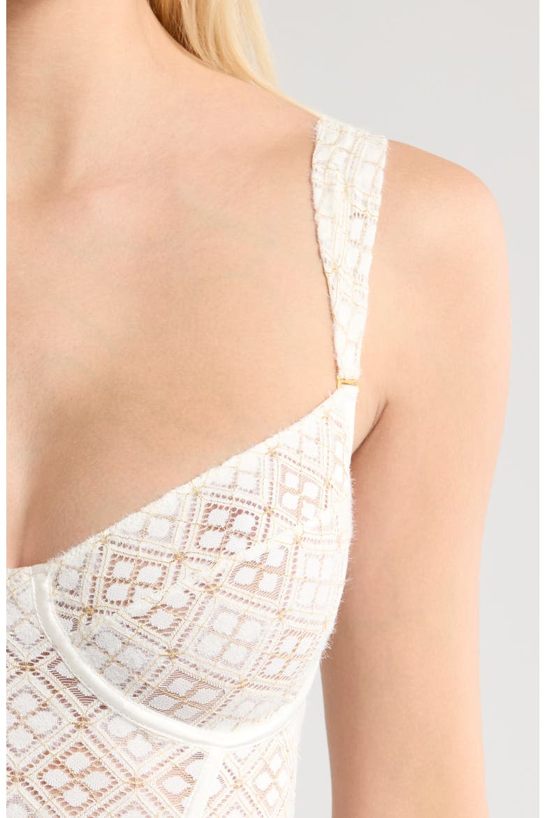 Lace Underwire Bodysuit, Alternate, color, SHELL WHITE