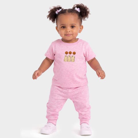 Ghosts With Pumpkins Infant Jogger Pant Crew Set