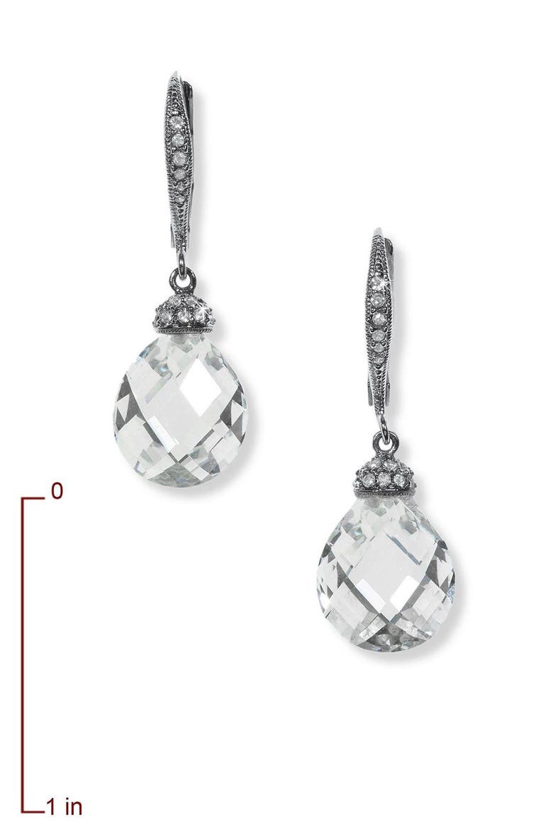 Faceted Crystal Drop Earrings, Alternate, color, CLEAR