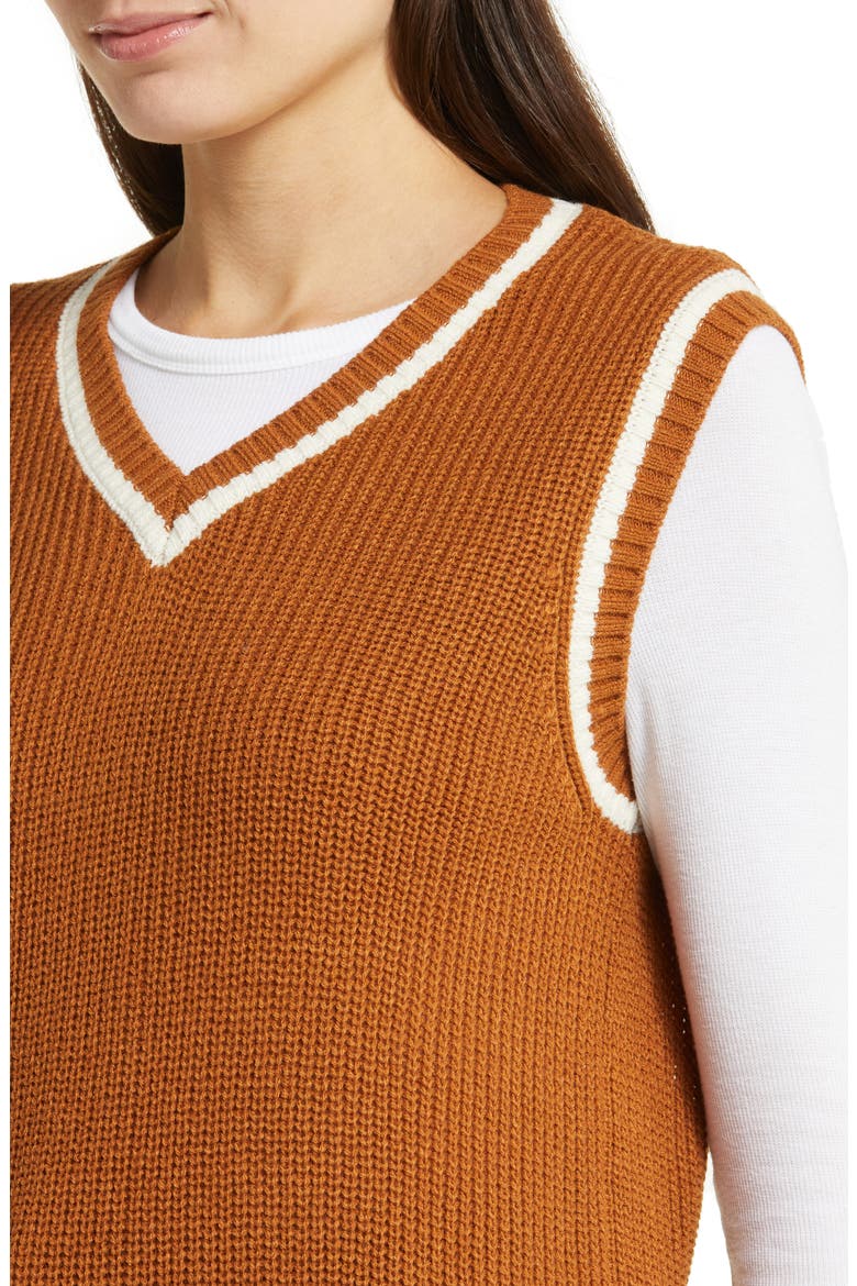 Melody Sweater Vest, Alternate, color, GLAZED GINGER