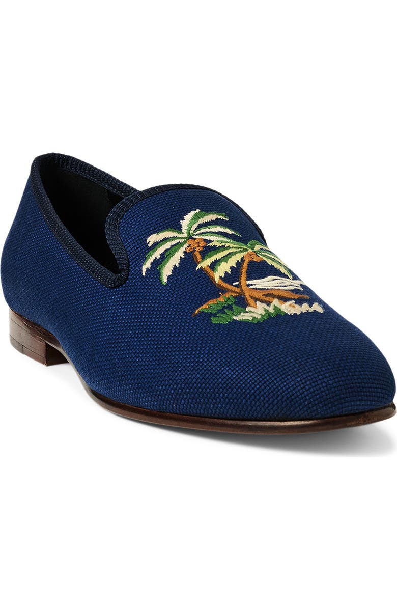 Ralph Lauren Paxton Embroidered Slipper, Main, color, East Side Royal