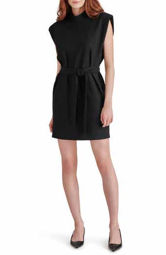 Steve Madden Adelie Pinstripe Sleeveless Mock Neck Dress