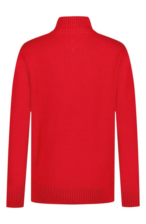 Tommy Hilfiger Kids' Quarter Zip Sweater In Red